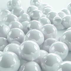 spheres piled together, covering the screen, white background