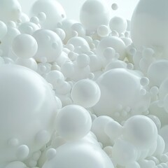 spheres piled together, covering the screen, white background