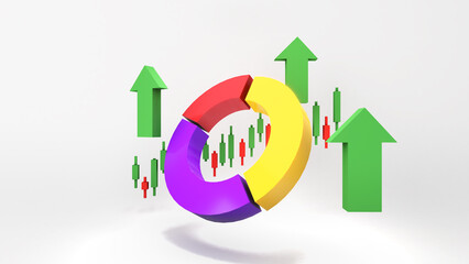 profit making , generating income and building wealth,business and investment, 3d rendering