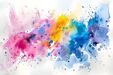 Vibrant Watercolor Texture with Expressive Color Splashes for Abstract Backgrounds and Designs