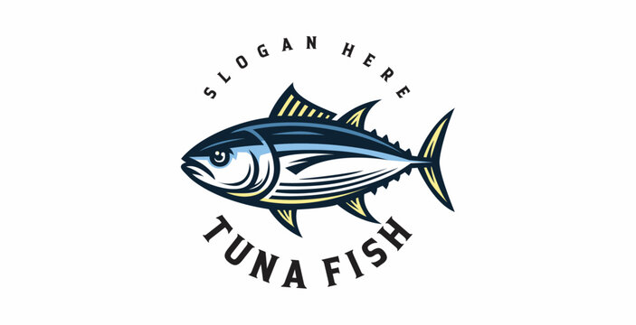 tuna fish logo on white background