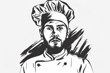 chef logo design, portrait minimalism illustration