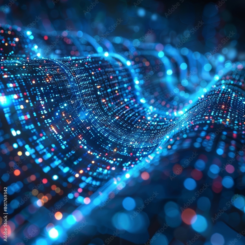 Poster a futuristic digital backdrop with ai elements. cutting-edge technology in a virtual world. data ana