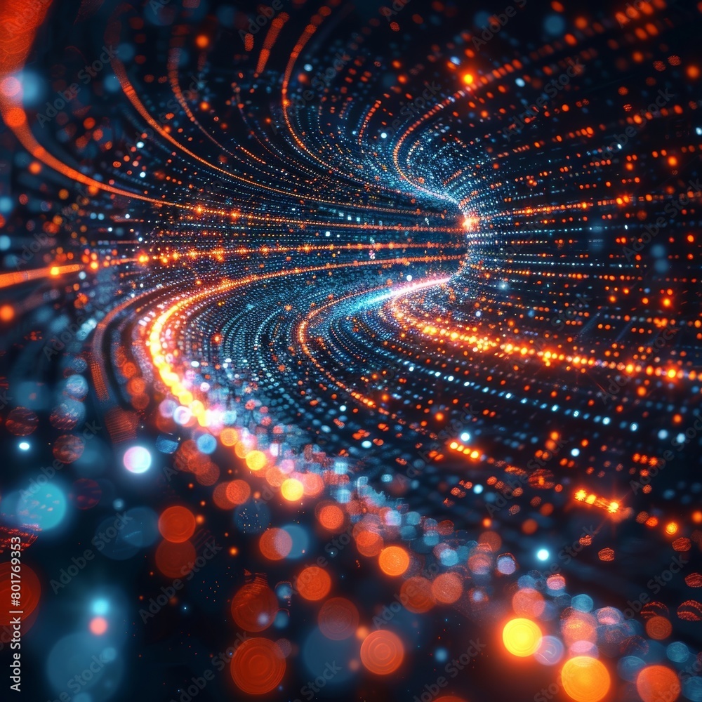 Poster a futuristic digital backdrop with ai elements. cutting-edge technology in a virtual world. data ana
