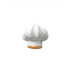 restaurant menu small chef cap emoji at white background
