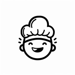 restaurant menu small chef cap emoji at white background