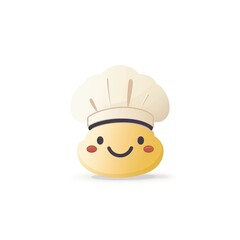 restaurant menu small chef cap emoji at white background