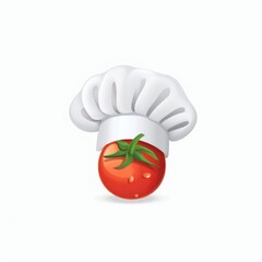 restaurant menu small chef cap emoji at white background