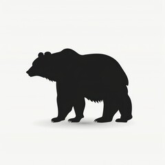 bear silhouette solid black isolated on a white background