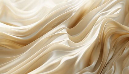 Fototapeta premium abstract 3D image of digital waves in shades of beige color scheme with a wide-angle lens, using a high-saturation and high-key film to enhance the sense of depth and texture in the image