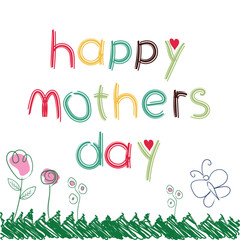 Happy Mothers day Hand drawing vector