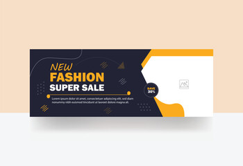 New fashion sale Facebook cover clothing sale social media web banner template