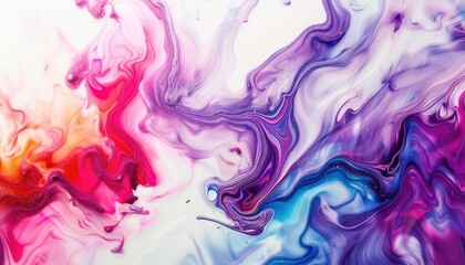 Abstract Art Wallpaper Fluid colorful Abstract Motions on white background