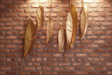 a brick wall with a brick pattern that says feather on it.