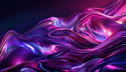 Obraz premium soft glass lightweight neon futuristic wavey gradients on dark moody background for modern website ui minimalism striking bold mostly dark vibrancy deep purples and silver