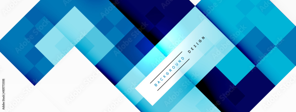 Aufkleber this business card features a vibrant blue and white geometric pattern with shades of azure and aqua