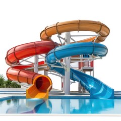 waterpark, water Slide, white background