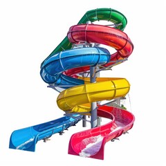 waterpark, water Slide, white background