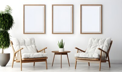 interior of a room with a chair Generative AI