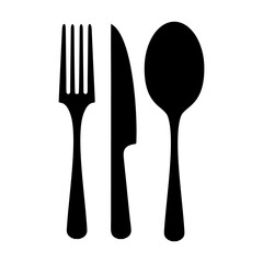 Spoon, Fork and Knife icon, restaurant Flat Vector illustration