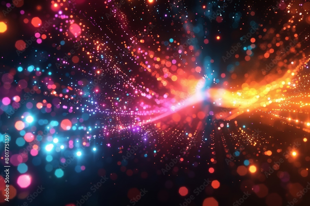 Poster create a mesmerizing multicolored fractal pattern for a tech-themed abstract wallpaper.