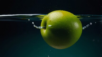 Green Mango Sinking in Water Tank