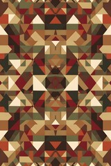 Intricate Mosaic Pattern in Earthy Geometric Shapes Ideal for Branding or Packaging Design