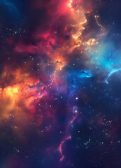 Obraz premium Colorful space galaxy cloud nebula. Stary night cosmos. Universe science astronomy. Supernova background wallpaper 