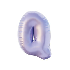 3d rendered illustration Alphabet Q with purple color