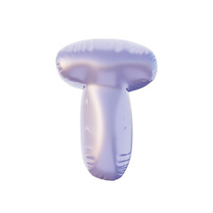 3d rendered illustration Alphabet T with purple color