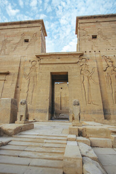 Entrance of the temple of Isida Egypt