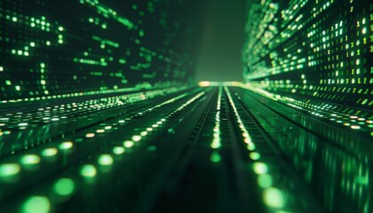 A binary code sequence displayed in a retro green font, its perfect symmetry hinting at a hidden message  