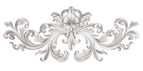 neo-baroque ornament on a white background