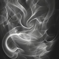 Fototapeta premium A black and white abstract photograph of swirling smoke, captured with a long exposure, resulting in a soft, grainy texture 