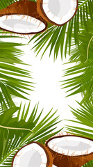 Obraz premium frame with coconut