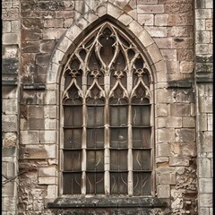 Fototapeta na wymiar tall gothic window