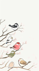 background with birds illustration 