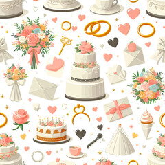Weddings accessories vector  