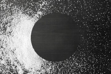 White powder texture frame, black background