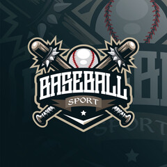Baseball mascot logo design vector with modern illustration concept style for badge, emblem and t shirt printing. Baseball logo illustration for sport team.