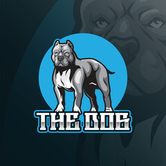Dog mascot logo design vector with modern illustration concept style for badge, emblem and t shirt printing. Bullies dog illustration.