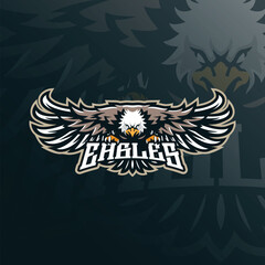 Eagle mascot logo design vector with modern illustration concept style for badge, emblem and t shirt printing. Eagle illustration for sport team.