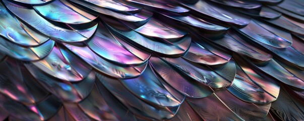 A sharkskinlike material woven from a thousand tiny feathers, each a different iridescent color  
