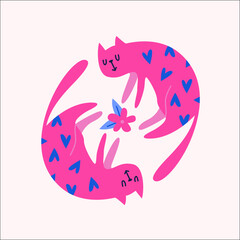 Adorable Cat Clipart for Decoration, Cards, and Printing