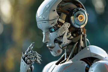 Fototapeta premium artificial Intelligence robot humanoid