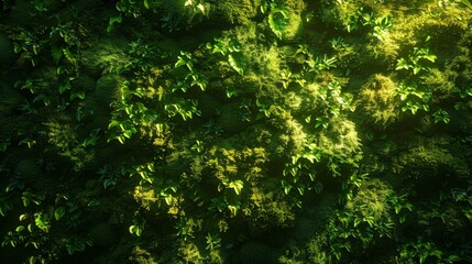 A wall made of tightly packed, glowing moss that pulsates with a rhythmic beat  