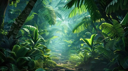 jungle theme in the background