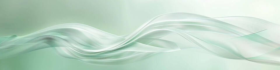 A pale mint wave, cool and refreshing, moves softly over a mint background, representing freshness and clarity.