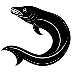 Eel silhouette vector icon illustration
