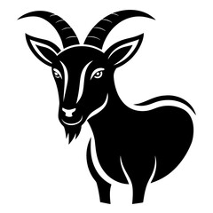 Goat head silhouette vector icon illustration